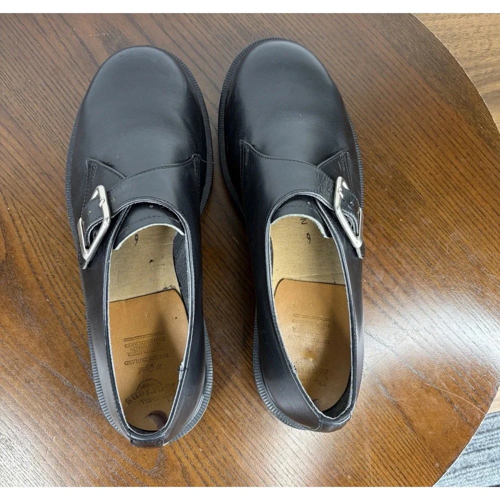 Dr. Martens The Original Shoes Men's 9 Black Leather Monk Steel Toes Work Buckle